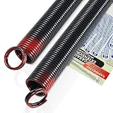 KaiMinDogz Pair of 150lb. Heavy Duty Garage Door Extension Springs Stretch Springs, 25' Long,Double Loop Ends, High Precision Electrophoresis Black Coated, MIN 16,000 Cycles, for 7ft High Garage Doors