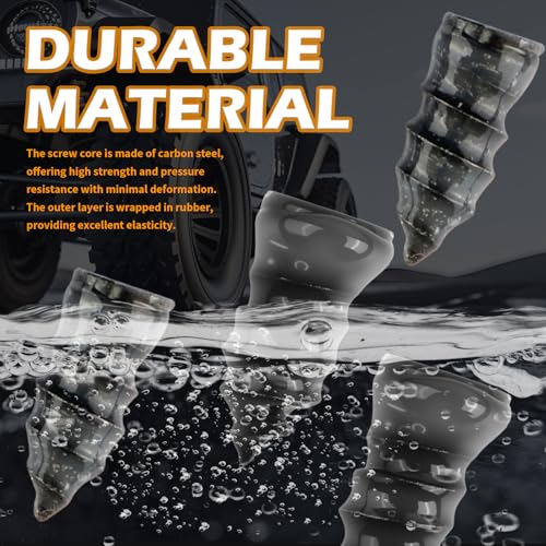 Image of 60PCS Car Tire Repair Rubber Nail Kit,Self-Tapping Tire Plug Kit Includes Tires Repairs Screws /Screwdrivers /Glue,Professional Tires Repair Screws Kits for Cars /Motorcycle