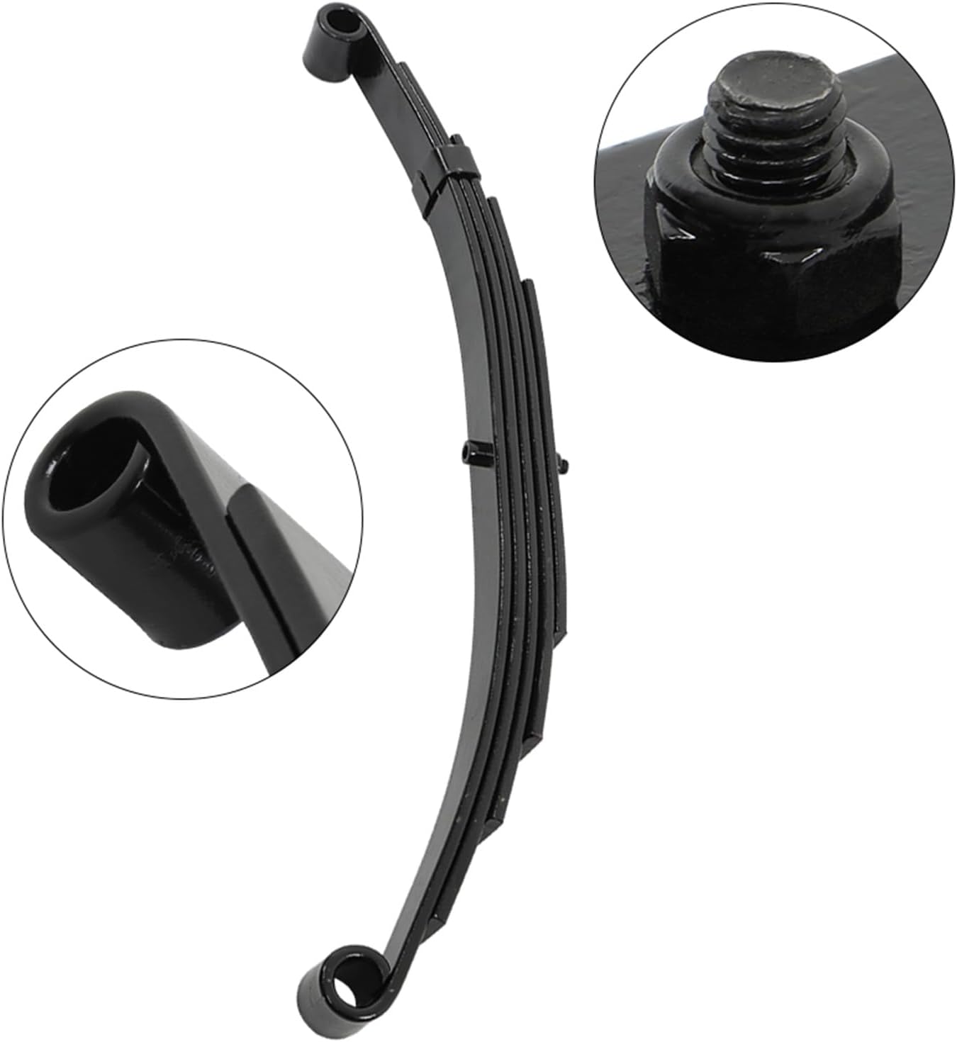 WFLNHB 4-Pack of Trailer Leaf Spring 5 Leaf Double Eye 3000lbs Cap for 5200lb - 6000lbs Axle Replacement for SW5, UNA111, PR5, 9150018, 93163