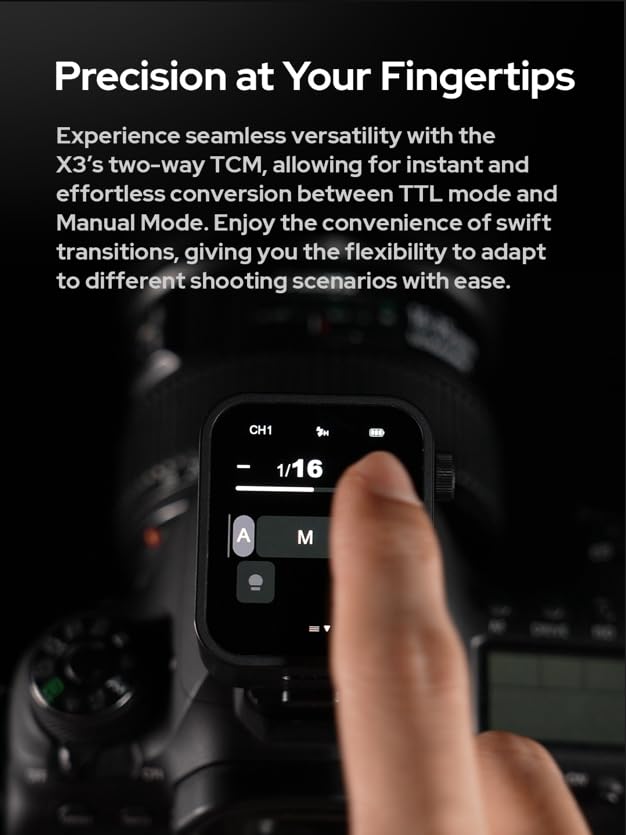 Godox X3-S TTL Wireless Flash Trigger for Sony Cameras, 1/8000s HSS&TCM Function, Li-ion Battery, USB-C Charging, Touchscreen Transmitter Compatible with Sony A7IV/A7C/A7M4/A7R/A7RIII & Godox V1/V100