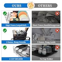 Simple Trending Dish Drying Rack for Kitchen Counter, 11.7" x 16.5", Black — image 6