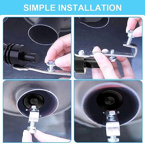 Aoreun Turbo Sound Simulator Pfeife, 2 Stück Auspuff Pfeife Auto Turbo Sound Aluminiumlegierung Turbo Auspuff Sound Booster, Schalldämpfer Auto Modified Part XL für Endrohre (Schwarz)