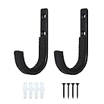 Mind and Action Horizontal Metal Gun Rack and Shotgun Hooks Rifle Hangers Store Rifle Shotgun and Bow, Wall Mount Storage (Black 1 Pair)