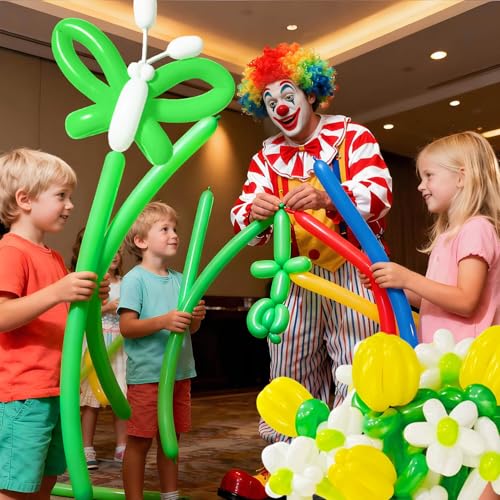 Image of 260 Green Long Balloons for Balloon Garland Thickening Skinny Latex Twisting Animals Modeling Christmas Birthday Wedding Party Festival Decorations 100pcs