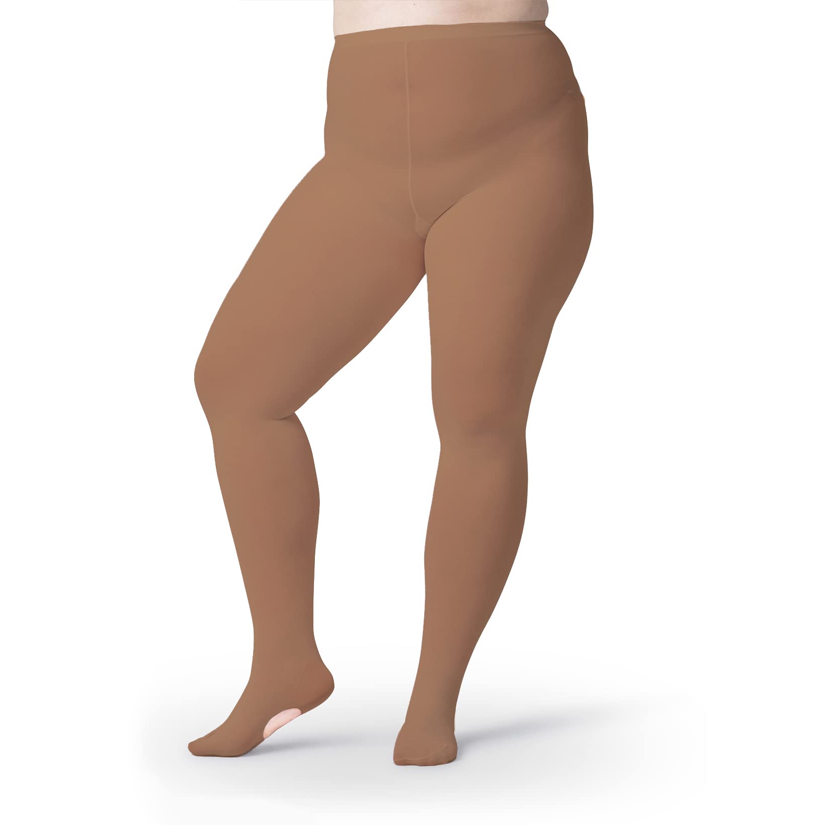 Silky Toes Womens Plus Size Transition Dance Tights- 2 Prs Ultra Soft Ballet Convertible Tights