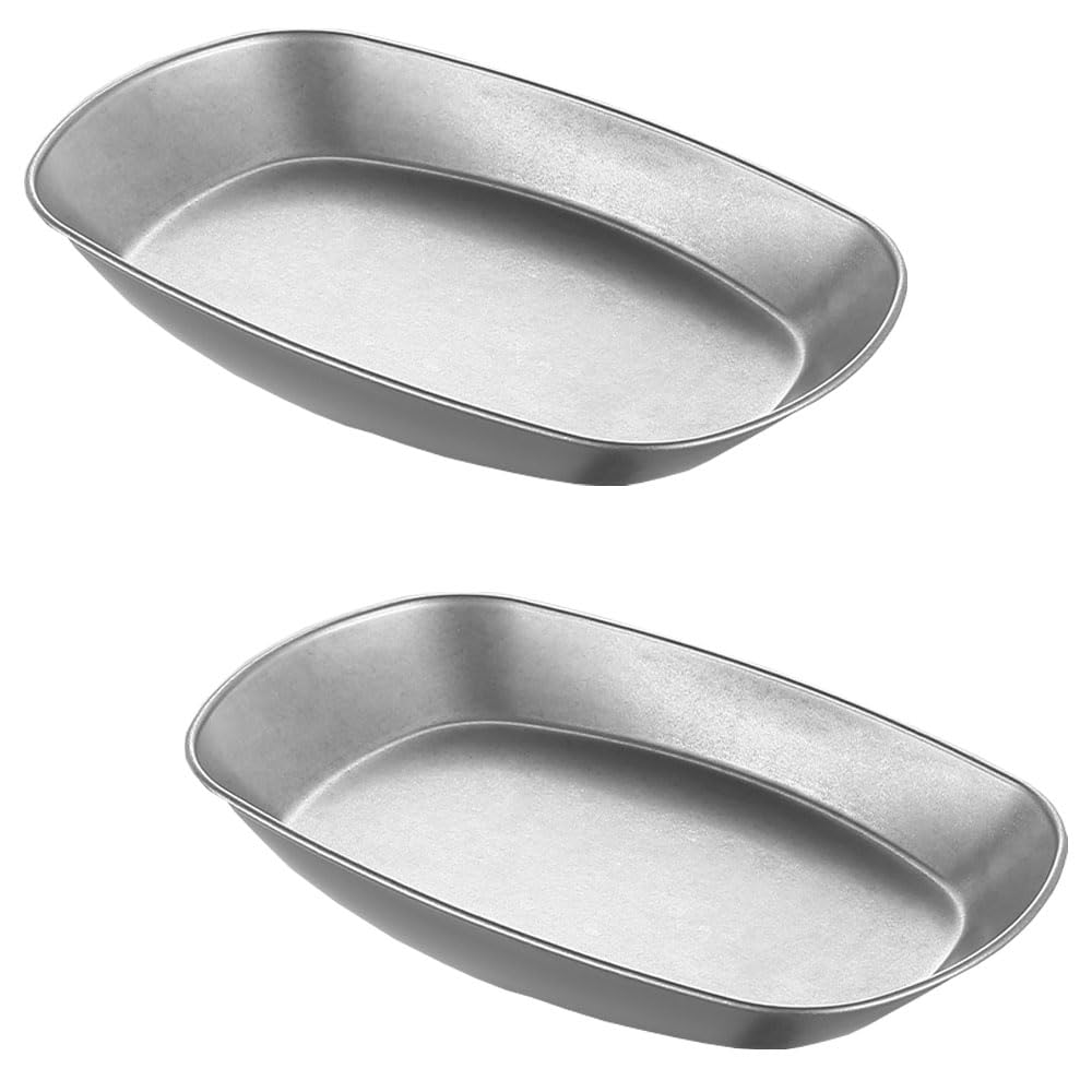 CLWXHS Stainless Steel Serving Plates,10 Inches Dinner Dishes,Retro Metal Camping Plate,Kitchenware Dinner Dishes for BBQ, Snack, Dishwasher Safe