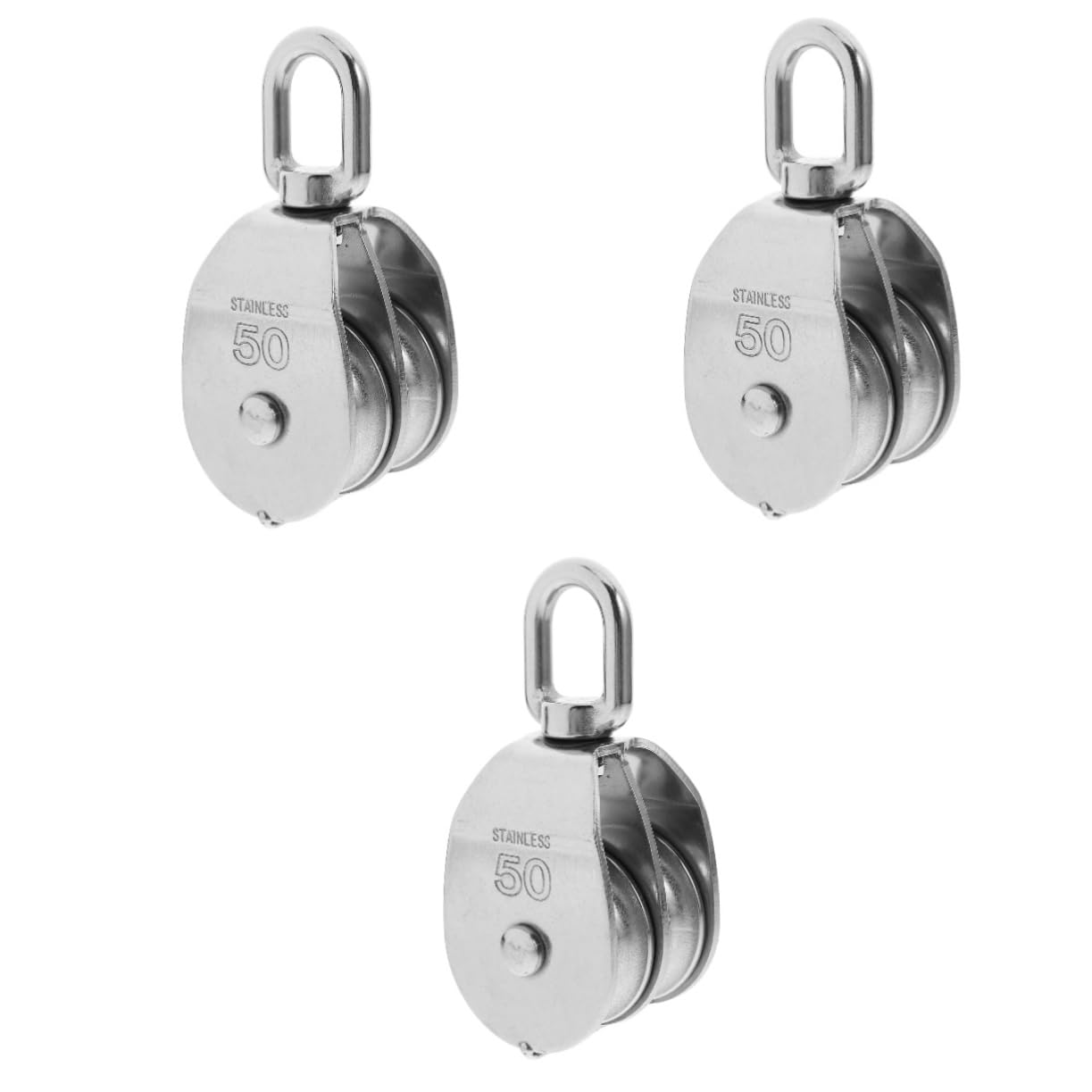ULTECHNOVO 3 Pz Blocco Carrucola Regolabile Catena Tenditore Paranco Sollevamento Pesi Ruota Flessibile Puleggia Da Palestra Aste Portabandiera All'aperto Gancio Acciaio Inossidabile Silver