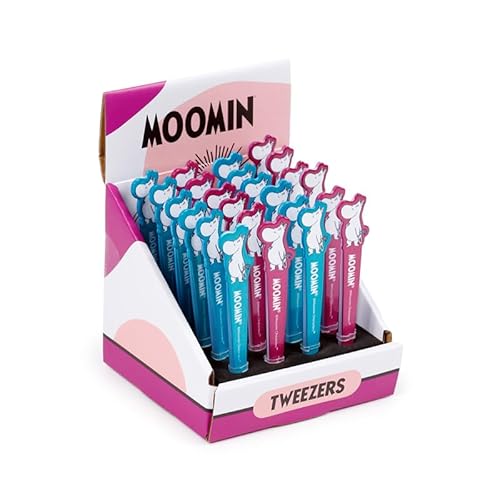 Puckator Moomin Shaped Tweezers - Sharp Thin Fine Kids Mini Ingrown Hair Tweezers - Stocking Fillers - Tweezer for Facial Hair Women Chin - Small Gift - Splinter Removal