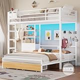 DICTAC Twin Over Full L-Shaped with Bookshelf