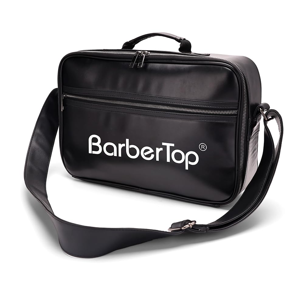 Large Barber Hairdresser Bag, Hairstylist Traveling Bag Shoulder Strap, Barber Carrying Bag Barber Supplies Storage Bag for Clippers, Scissor, Blow Dryer & Various Hair Cutting Tools (Black)