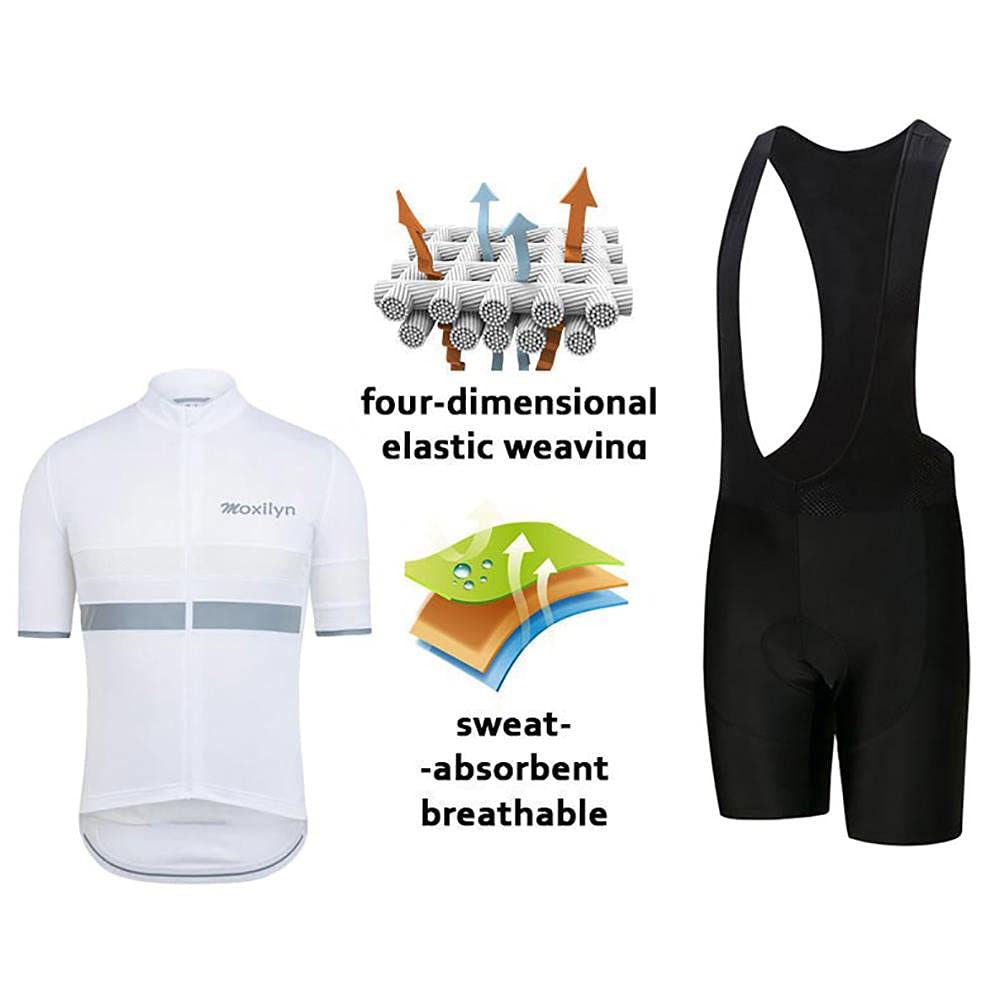 Hombres Jersey + Pantalones Cortos Mangas Cortas de Ciclismo Ropa Maillot Transpirable para Deportes al Aire Libre Ciclo Bicicleta