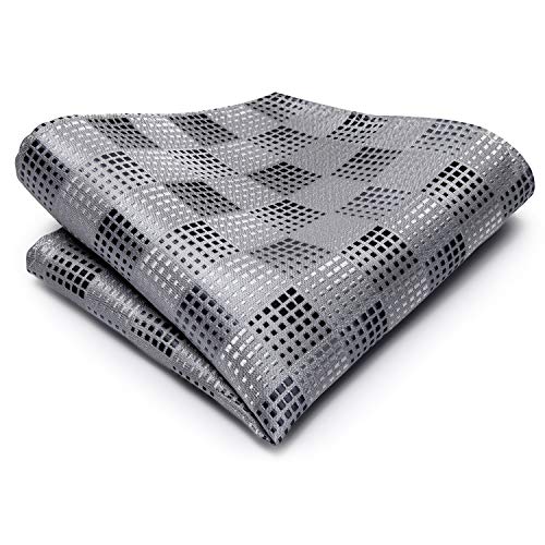 Image of Hi-Tie Men's Silk Ties Formal Woven Classic Necktie Pocket Square Cufflinks Lapel Pin Set Wedding Business