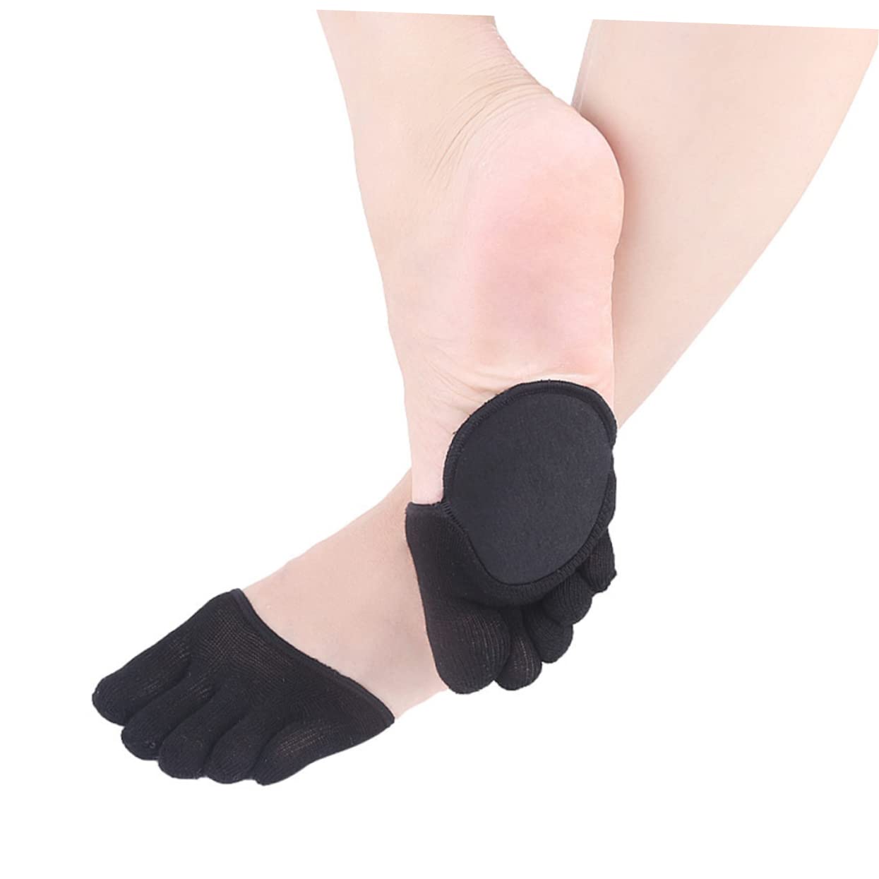 GAROZATION Summer Toe Socks Women Anti-slip Ankle Half Socks Cotton for Girls 2 Pairs