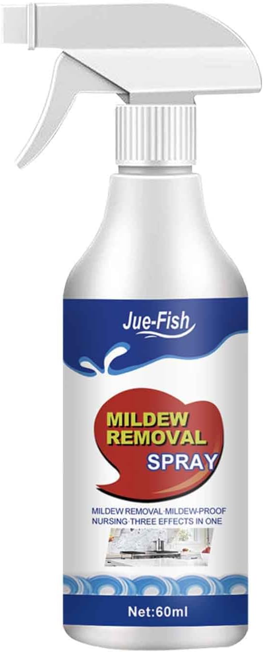 Jue Fish Mildew Removal Spray, Mildew Cleaner Foam, Powerful Multi-Purpose Foam Cleaner, Wall Mildew Removal Spray Mould Remover Foam Spray for Tub/Tilex/Wall/Kitchen (1pc)