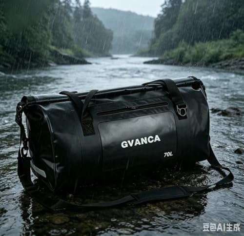 Bolsa Seca Grande GVANCA Impermeable con Correas, Capacidad 90L, para Motocicleta, Kayak, Camping y Aventuras al Aire Libre (Negro) miniatura 3