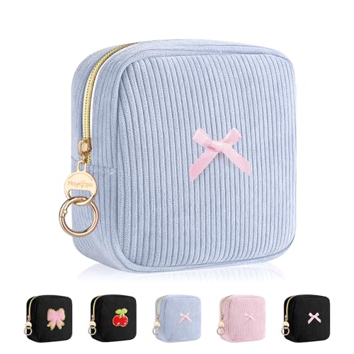 Image of Period Bag for Teen Girls, Corduroy Sanitary Napkin Storage Bag, Menstrual Pad Pouches Tampon Holder for Purse
