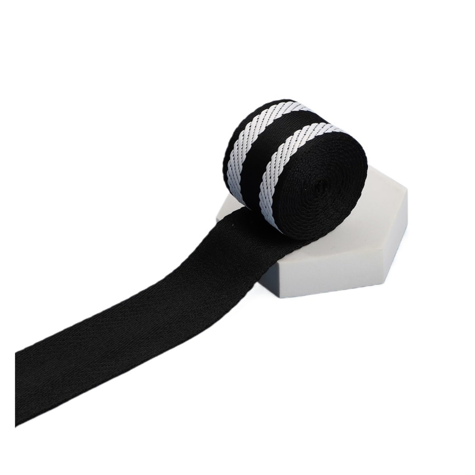 BSZCXBVMP Nylon Webbing, 38mm Printed Ester Cotton Webbing Multicolor 1/2/5 Yards(Black,2yards)