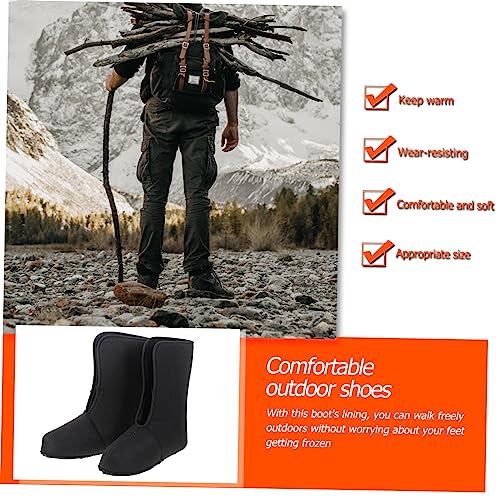 1 Pair Boot Lining Thermal Socks Snow Boot Liners Winter Shoes Accessory Comfortable Shoes Lining Snowboots Insole Winter Shoes Socks Womens Shoe Inserts Men Rain Boots Black Plush3