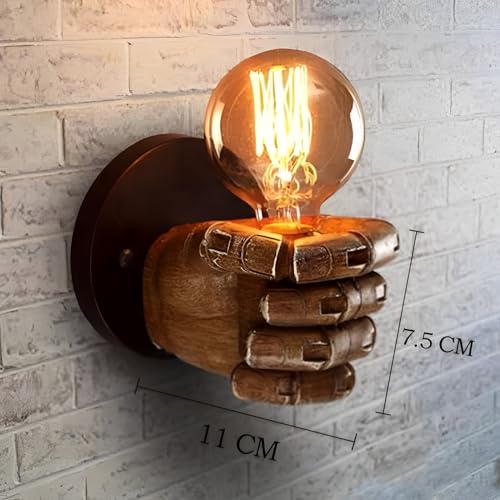 YOOCHUENG Vintage Wall Lights Indoor,Wall Lamp Industrial Brown,Bedside Lamps E27,Mounted Sconce Lighting for Dining Room,Bedroom,Living Room,Left Hand Light (Bulb Not Included) - Image 2
