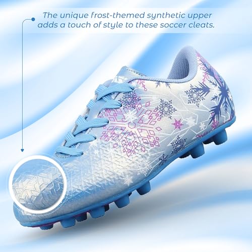 Vizari Frost Kids Soccer Cleats – Toddler, Little Kids Firm Ground Football Shoes with Rubber Studs | Lightweight, Comfortable, Non-Slip Design Blue3