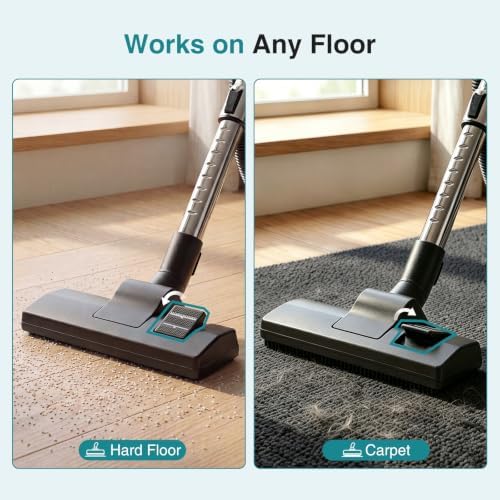 OLIXIS Canister Vacuum Cleaner for Home, Lightweight Portable Vacuum Cleaners with Automatic Retractable Cord, Bagless Canister with Washable HEPA Filter for Hardwood Floor & Carpet, Green - 3