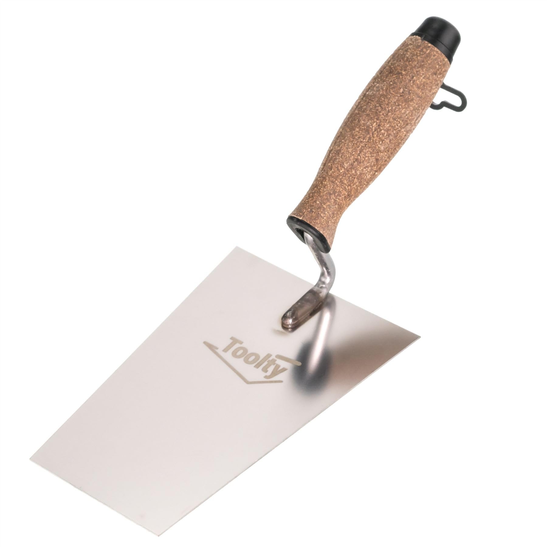 Toolty Bucket Trowel with Cork Handle - Stainless Steel - 180mm - for Finishing Work - DIY