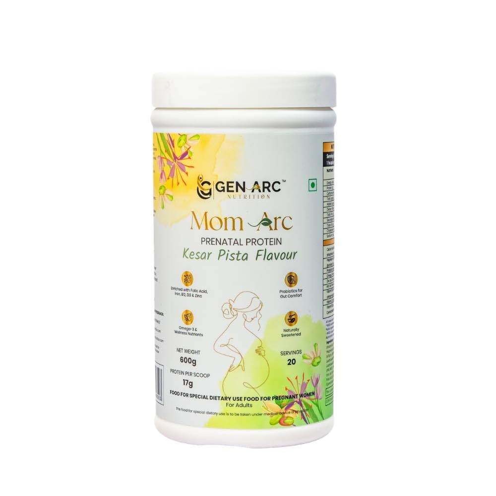 Gen Arc Mom Arc Prenatal Protein Powder for Pregnant & Lactating Mothers | 600g Kesar Pista Flavor I Maternal Nutrition Supplement with Protein, DHA, Vitamins & Minerals | Supports Baby Growth, Immunity & Mother’s Wellness-image-41