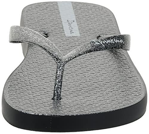 Chinelo Glitter, Ipanema, Feminino, Preto Glitter/Prata, 33/34
