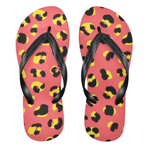 Leopard Black Yellow Red Flip Flop Beach Summer Casual Sandal for Women & Men Shower Shoes 20861820