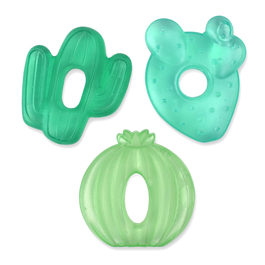 Photo 1 of Itzy Ritzy Water-Filled Teethers for Teething Relief, Set of 3 Green Cactus