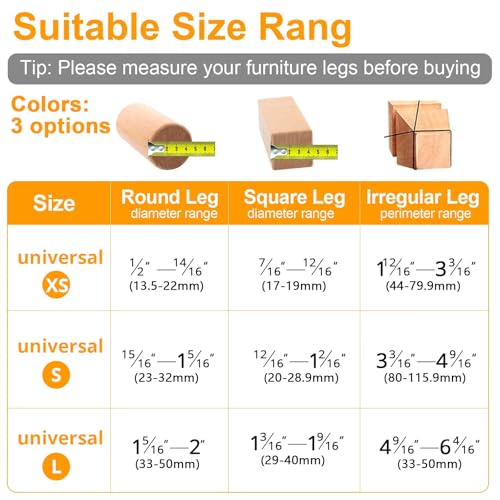 Image of CHUNZEXI 16 Pack Chair Leg Floor Protectors for Hardwood Floors, Silicone Felt Covers Pads Caps, Protect Wood Furniture Feet Floors Noise Reduce and Scratch (Universal Large)