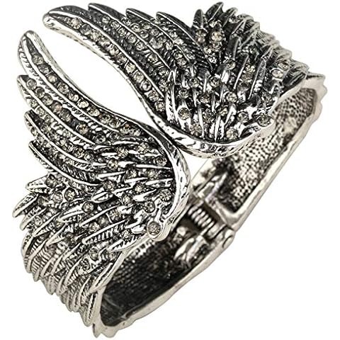 YACQ Women's Guardian Angel Wings Bangle Bracelet Cover
