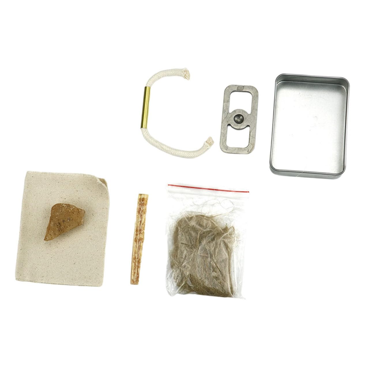 VANZACK Juego de Cuerda de Algodón y Fuego Encendedor Metálico para Camping y Barbacoa, Herramienta para Iniciar Fuego Combustión Instantánea, Adecuado para Principiantes y Profesionales