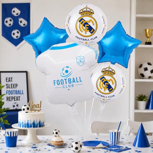Image of 5 Pcs Football Theme Foil Balloon Set for Birthday Party Decoration | Jersey Balloons | Sports Theme Birthday, Kids Football Party Decoration Supplies