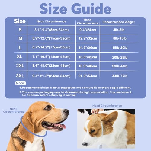 Image of IDOMIK Dog Recovery Collar, Waterproof Soft Dog Cone After Surgery, Comfy Protective Elizabethan Collar Alternative for Dogs Cats, Adjustable Pet Neck Donut Cone Anti-Licking Biting Wounds,Blue,3XL