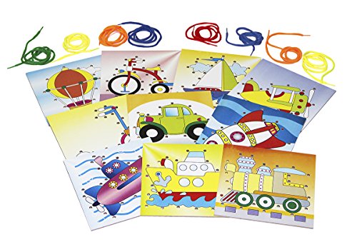 Carlu Brinquedos - Alinhavos Meios de Transporte Jogo Educativo, 4+ Anos, Multicolorido, 1064