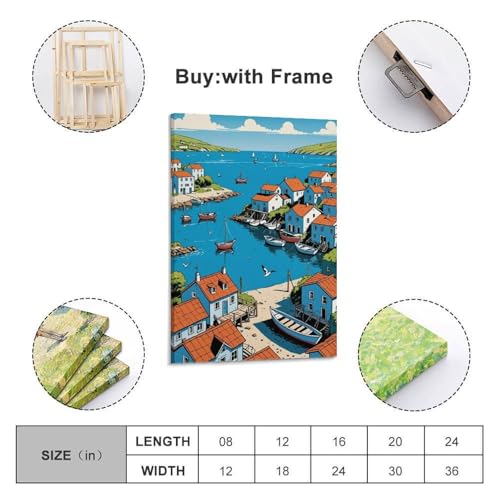 Toile Harbor Town Flat JIDUHON au style cadre élégant 40x60