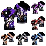 NAZENTI Personalized Bowling Shirts for Men, Bowling Jersey, Men Bowling Shirts, Custom Bowling Shirt, 3D Polo Shirts, Gift for Bowling Lover, Bowling Quarter Zip Shirt for Men A169