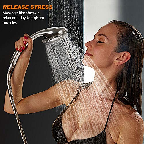 Duschkopf, 7 Strahlarten Hochdruck Wassersparend Handbrause, Handbrause mit Schlauch(1.5M), Luxus Spa Verstellbar Handbrause Duschbrause Universal Dusch Kopf Chrom - Image 5