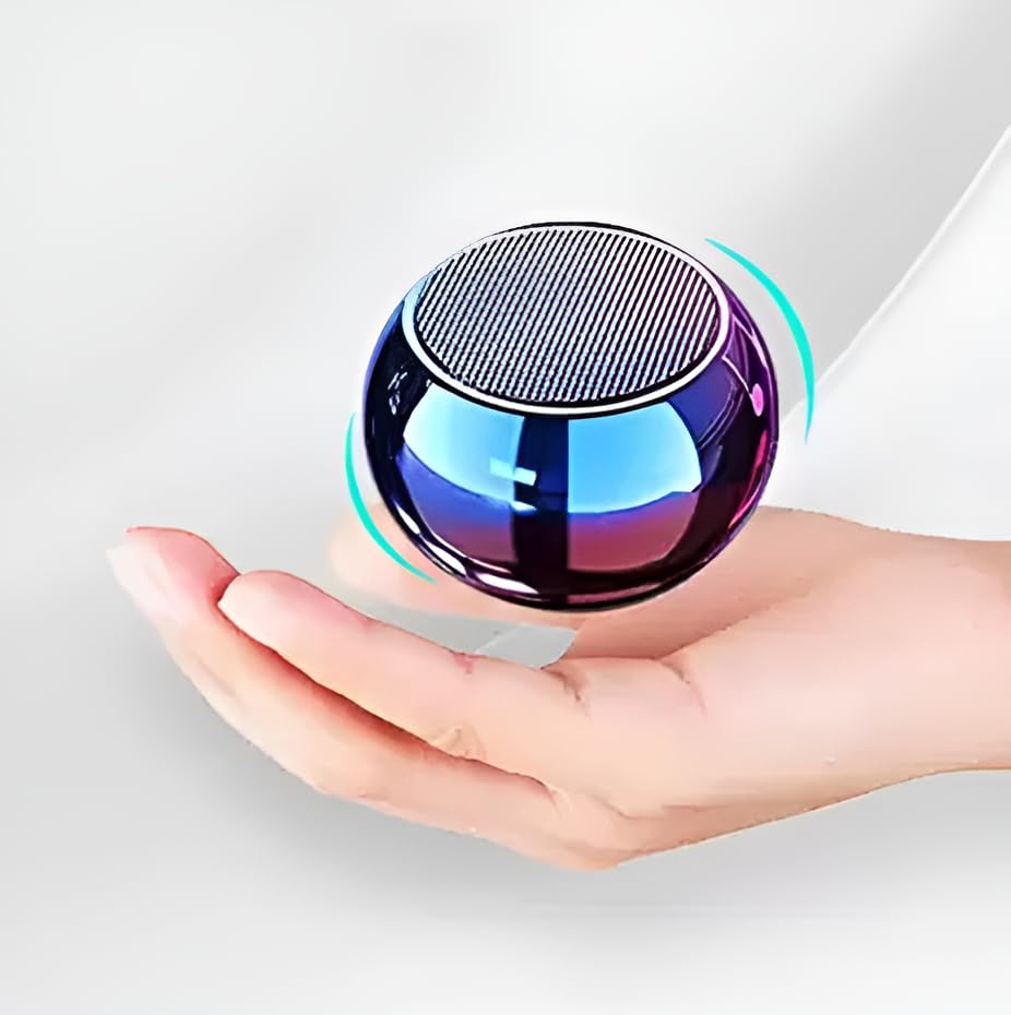 Mini Boost 4 Bluetooth Speaker 4D Mini Electroplating Round Steel Speaker - Multicolor Random Colour - Pack of 1