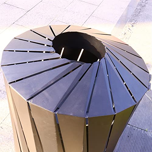 Stainless Steel Outdoor Trash Can - Round Large Capacity Garbage Bin for Office, Hotel, Shopping Mall & Recycling – Durable, Stylish & Weatherproof