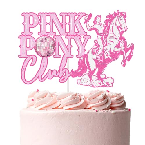 Pink Pony Club Cake Topper Pink Pony Club Birthday Decorations, Cowgirl Disco Party Decorations Wedding Bachelorette Bridal Shower