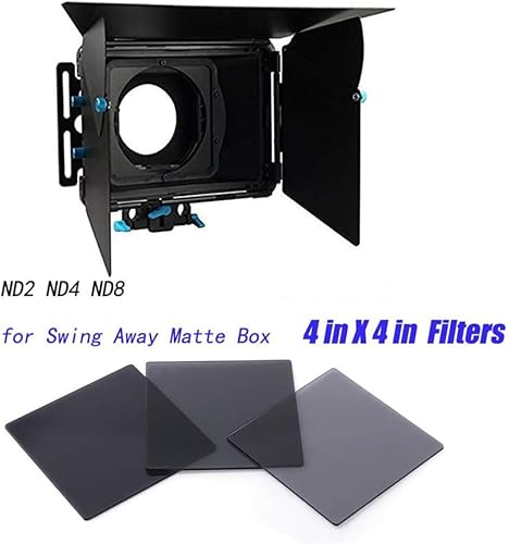 Miniatura 2 de Runshuangyu - Juego de 3 piezas de 4 x 4 de densidad neutra completa ND2 + ND4+ND8 filtro ND2 4 8 ND con bolsa para soporte de caja mate Swing Away