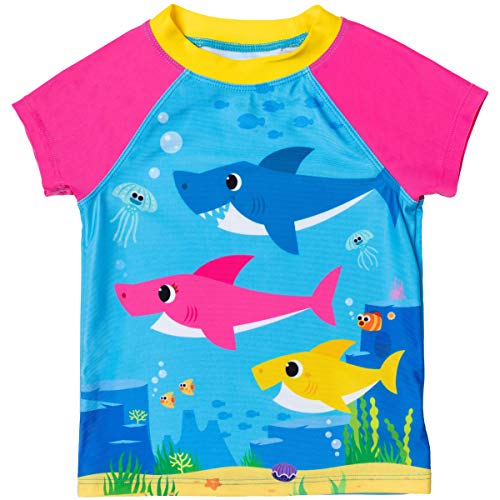 Baby Shark Toddler Girls Swim Rash Guard Tankini Top Bottom Set Blue 3T