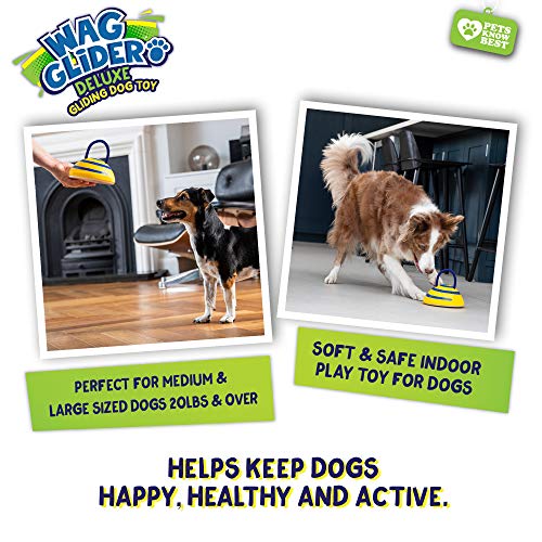 Wag Glider Deluxe 2 Pack –The Sliding Gliding Dog Toy That Keeps Your Dog Happy, Healthy & Safe! Comes with a Built in Squeaker & Rope Attached. Safe for Indoor Play, Great for Medium & Large Dogs - Thumbnail 2
