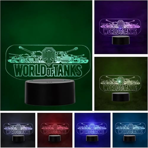 Wolobox Lampada LED WOT Tanks Logo cambia colore USB luce