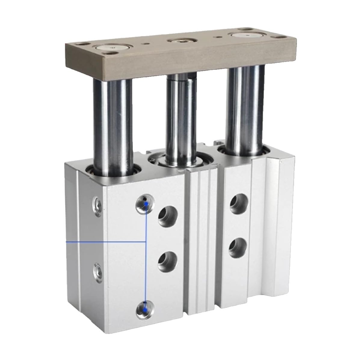 Cylindre pneumatique TCM40X125S anti-vibration à trois arbres de guidage