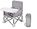 LADIDA Foldable Baby Travel Seat Booster Toddlers Dining Seat Removable Tray with Travel Bag Portable Folding Booster Feeding Chair for Children Toddlers Infants, Grey 308