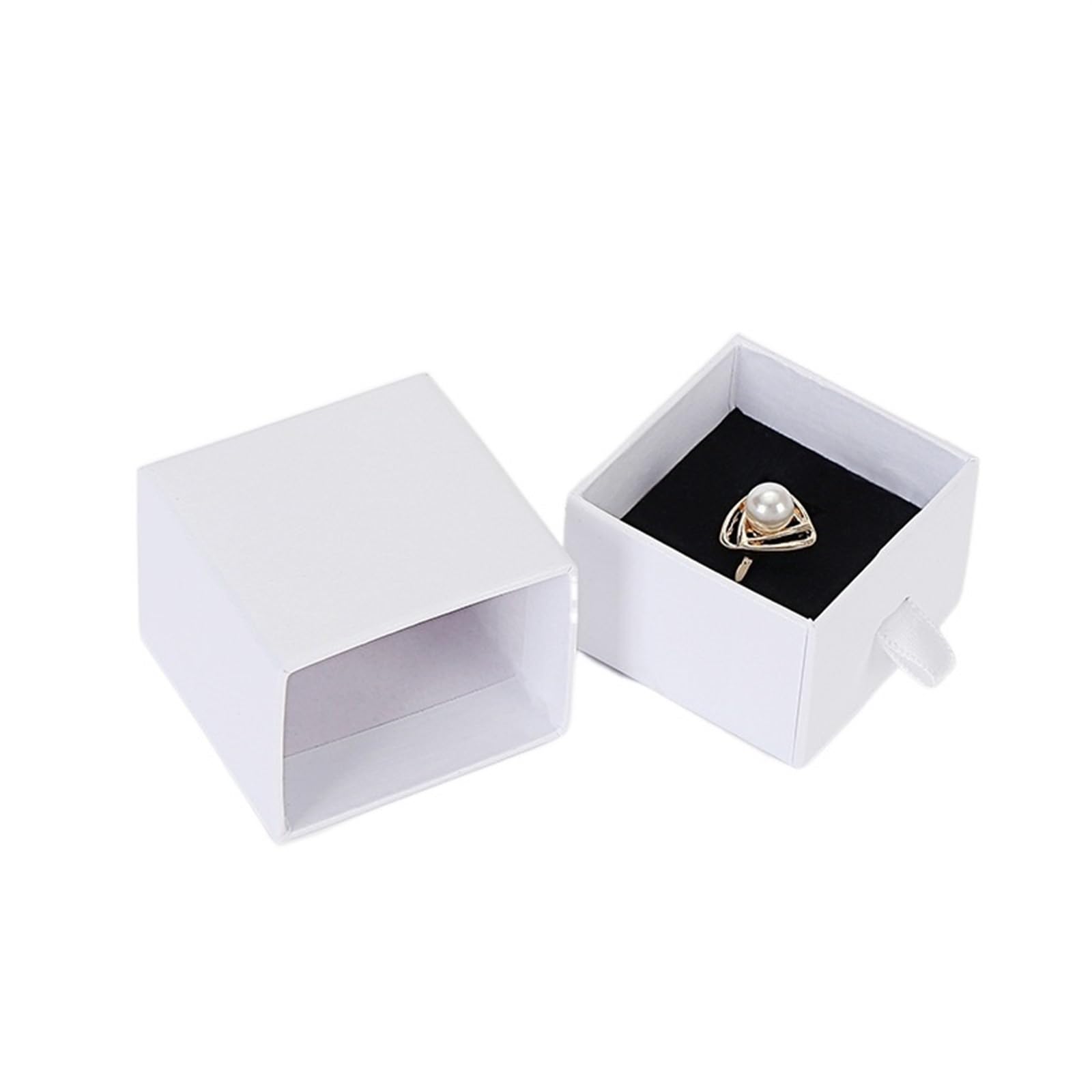 ABLNLPYOC 12Pcs White Jewelry Organizer Packaging Pink Kraft Paper Gift Display Boxes Bag Necklace Bracelet Box Case 12Pcs(5x5x3.8cm)