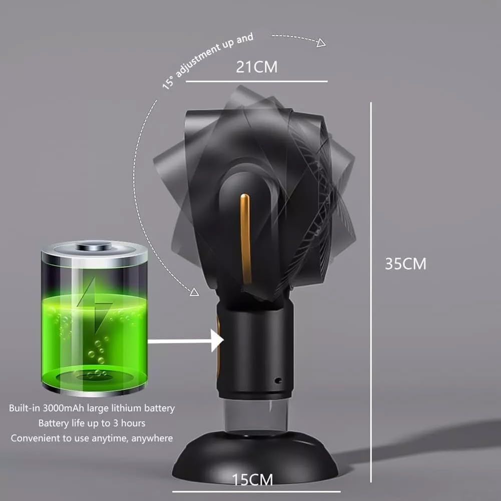Desktop-Dunstabzugshaube, tragbare Mini-Dunstabzugshaube, tragbare Dunstabzugshaube für Wohnungen, mit USB-Ladefunktion und leichtem Design, perfekt für Kochlösungen (Schwarzgold)